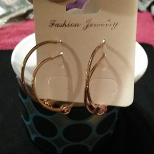 Fashion Jewelry Jewelry - 💖NWT Fashion Hoop Earrings With Gold Ball Beads Fashion Jewelry Jewelry - 💖NWT Fashion Hoop Earrings With Gold Ball Beads